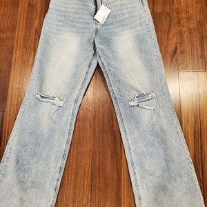 VERVET Super High Rise Leslie Distressed  jeans with streatch 90's vintage flare